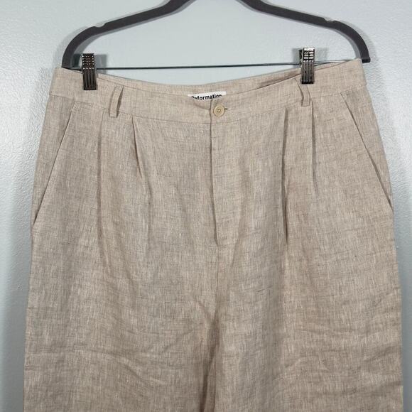 Reformation Linen Oliva 2 Piece Set Size 12 Beige Oatmeal NEW - Picture 7 of 10